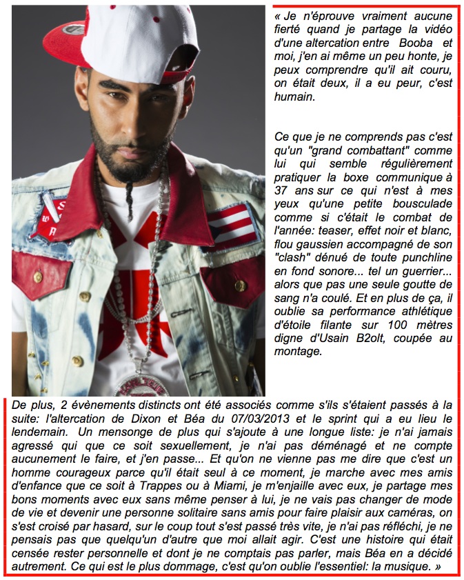 La Fouine s'explique sur la bagarre avec Booba et Dixon