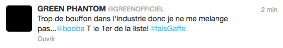 Green Money s’en prend à Booba sur Twitter !