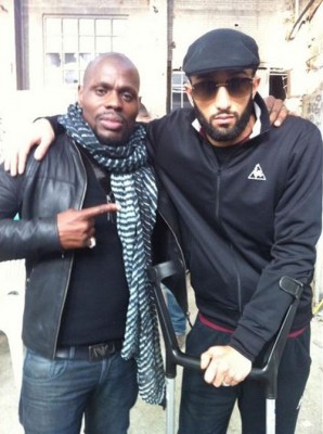 Kery James sur le tournage du clip Y'a Rien avec Niro