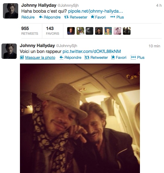 Johnny Hallyday s'attaque à Booba sur Twitter