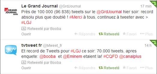 Booba / Grand Journal / record de Tweets absolu