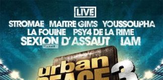 Maitre Gims, Youssoupha, La Fouine, Orelsan, IAM sur le CD/DVD d’Urban Peace 3