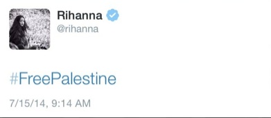 Rihanna soutien la Palestine puis supprime le message....