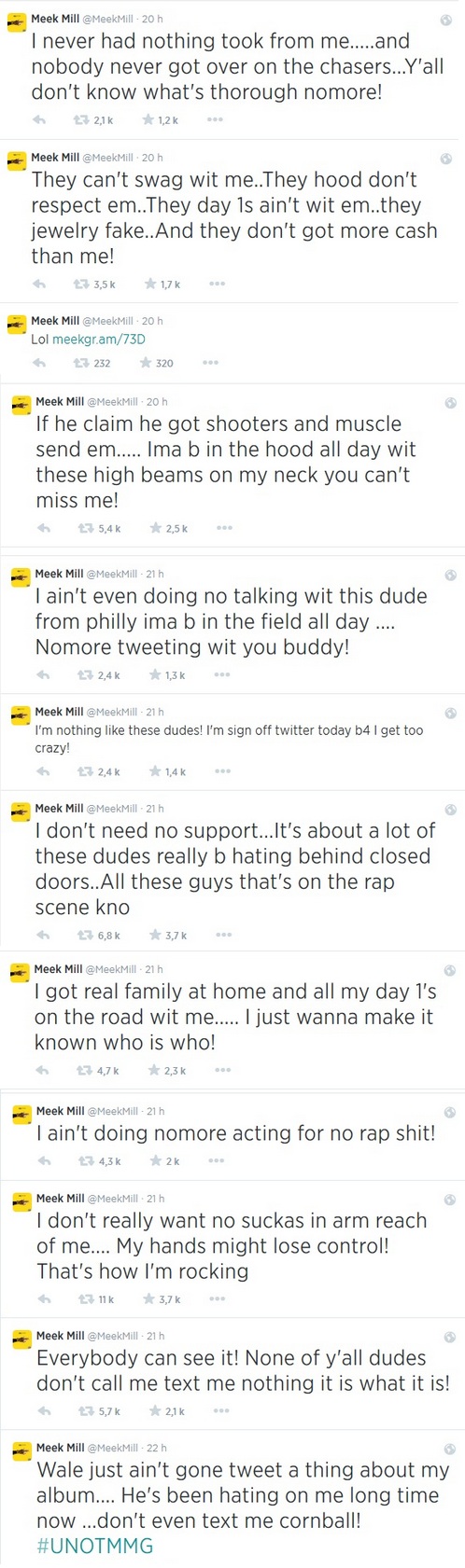 Meek Mill en clash avec Wale sur Twitter