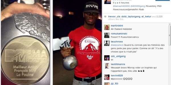 Booba se moque La Fouine en affichant son trophée MTV volé