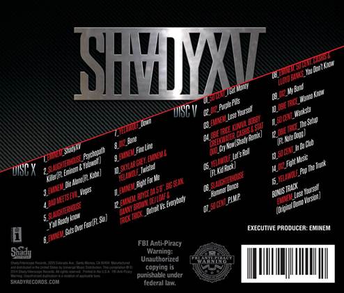 Eminem : SHADYXV - Le Tracklisting enfin dévoilé !