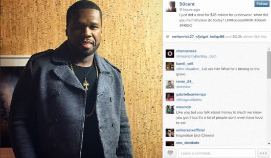 50 Cent signe un contrat de 78 millions de dollars avec FRIGO Underwear