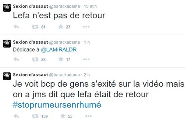 Barack Adama dément le retour de Lefa
