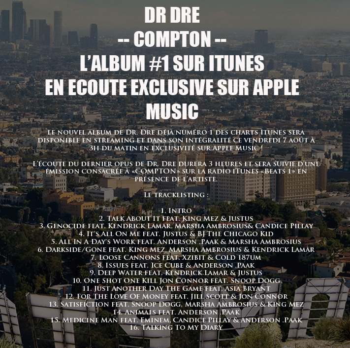 Dr Dre : son album Compton en écoute en avant première dès cette nuit !