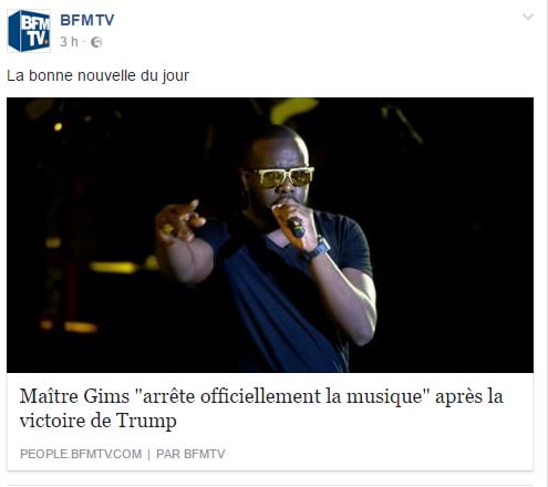 Maitre Gims moqué après son annonce d'arrêter la musique à cause de Donald Trump !