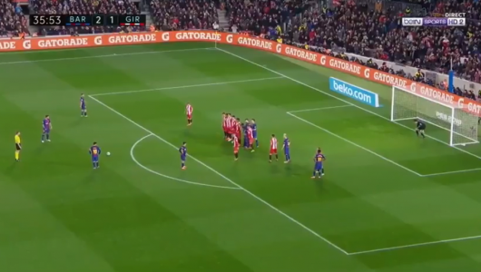 Lionel Messi : Le coup franc génial du soir contre Gérone (Vidéo)