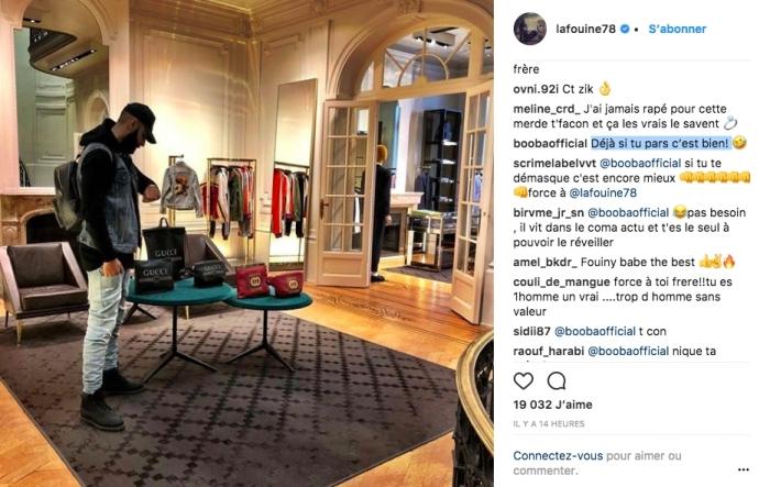 Booba tacle La Fouine dans les commentaires sur Instagram, les internautes le défendent !
