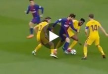 Lionel Messi dribble 3 joueurs de Madrid avec un geste génial !