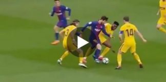 Lionel Messi dribble 3 joueurs de Madrid avec un geste génial !