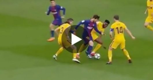 Lionel Messi dribble 3 joueurs de Madrid avec un geste génial !