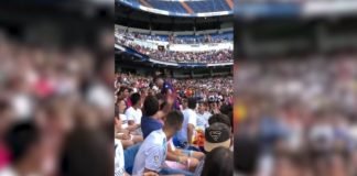 Un fan du FC Barcelone s’incruste au milieu des fans du Real à la présentation d’Hazard !