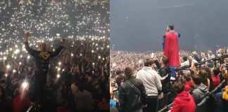 Vald : Le super héros PensionMan ambiance le public à son concert à l’Accorhotels Arena