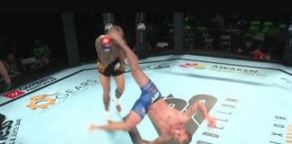 Le combattant français Davy Gallon claque un superbe K.O avec un incroyable coup de pied retourné