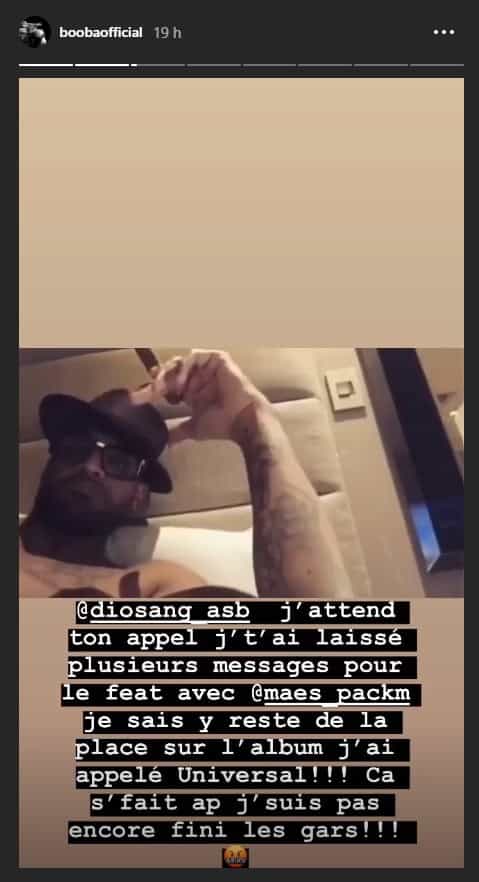Booba déçu de ne pas être sur l’album de Maes ? Il s’adresse à lui sur Instagram !