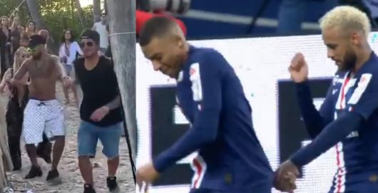 Neymar répond avec Mbappé aux critiques sur ses vacances festives alcoolisés avec une célébration géniale