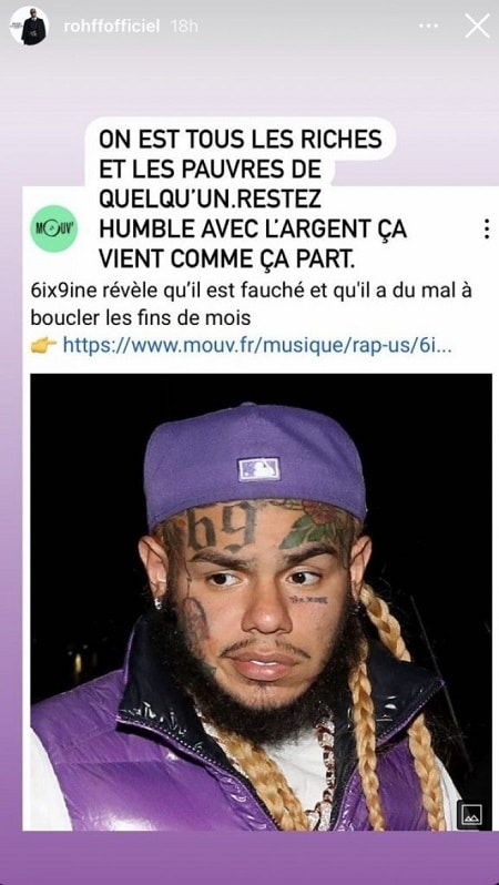 Rohff tacle 6ix9ine ruiné après avoir jubilé sur les réseaux