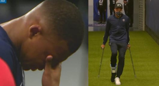 Mbappé en larmes après sa terrible blessure sur un violent tacle de Perrin