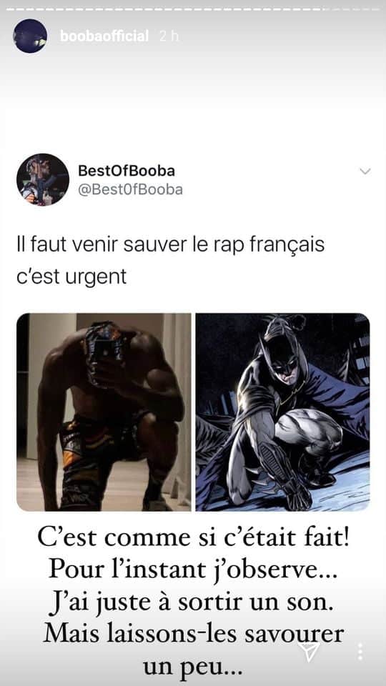 Booba annonce sauver le rap avec un seul titre après l'album de Kaaris