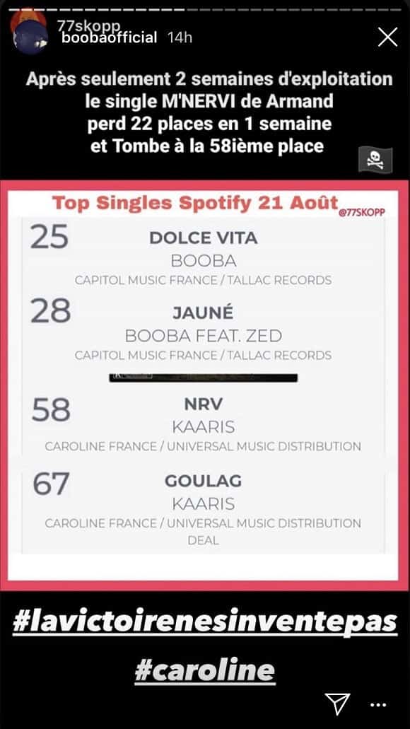 Booba humilie Kaaris en comparant les ventes de leurs derniers titres respectifs