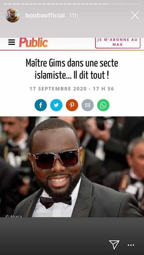 Gims membre d'un mouvement islamiste radical, Booba s'en prend encore à lui