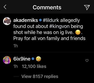 6ix9ine : sa réaction totalement irrespectueuse à l'assassinat de King Von