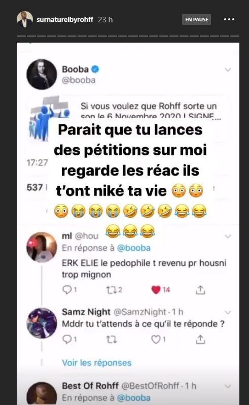 Rohff se moque de la pétition ridicule lancée par Booba pour qu'il sorte un titre le 6 novembre