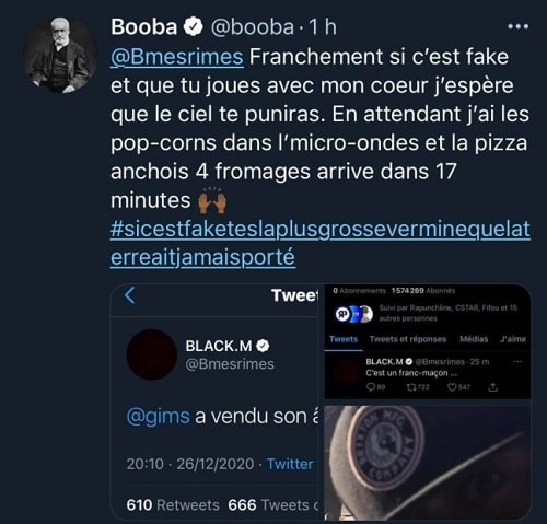 Booba accuse Black M de simuler un clash pour le buzz et l'insulte de lâche