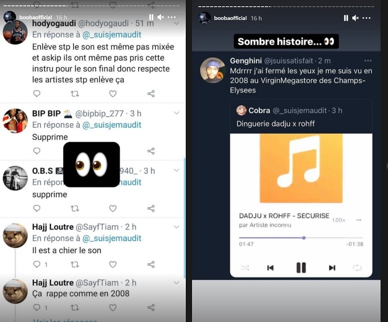 Booba n'a pas de limite et fait fuiter le feat de Dadju et Rohff qui réagit directement