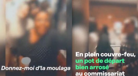 La Moulaga d'Heuss & Jul ambiance des policiers qui font une soirée en plein couvre-feu, sans masque, ni distanciation