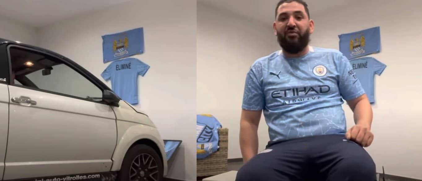 Mohamed Henni célèbre la défaite du PSG en écrasant une TV avec sa voiture