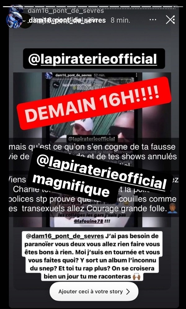 Ça chauffe entre Booba et Dam16