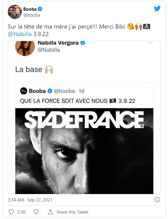 Il s'est passé quelques chose entre Nabilla et Booba