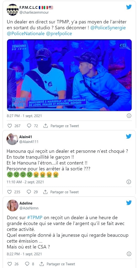 TPMP : Un jeune dealer Marseillais confie son quotidien, les internautes sous le choc 3