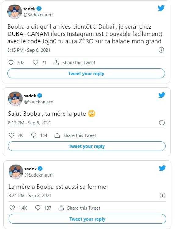 Sadek fixe un RDV avec Booba à Dubaï et insulte sa mère 2