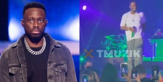Dadju stupéfait de recevoir des strings en plein concert