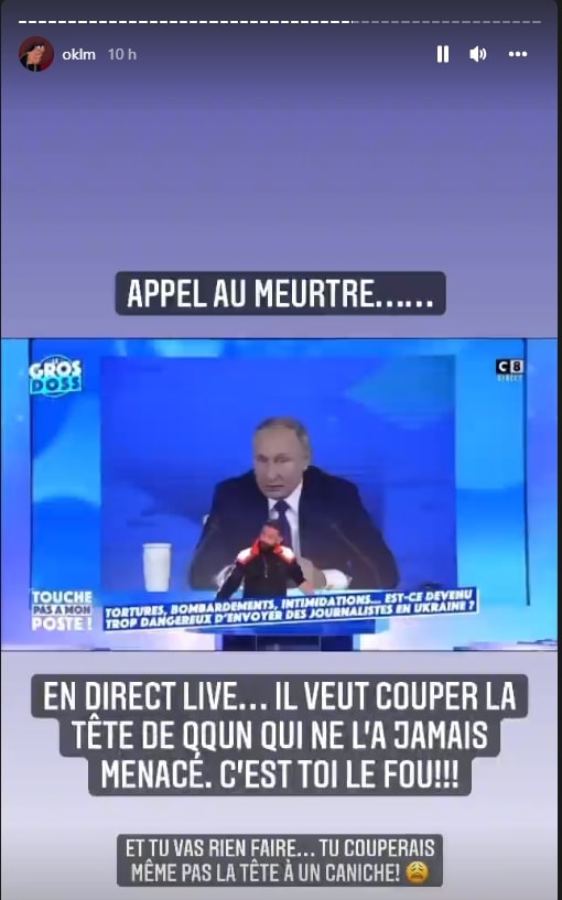 Booba atomise Jean-Marie Bigard en l'accusant d'appel au meurtre sur Poutine