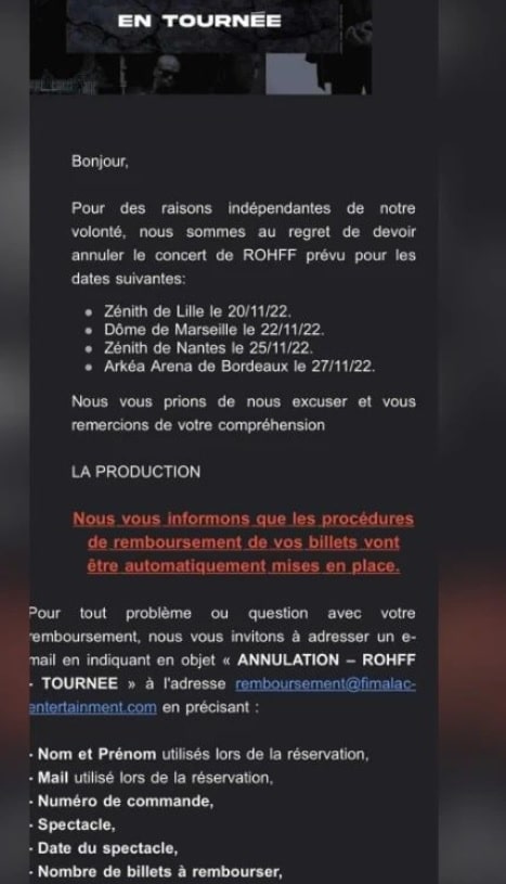 Rohff : des nombreux concerts de sa tournée annulés 23