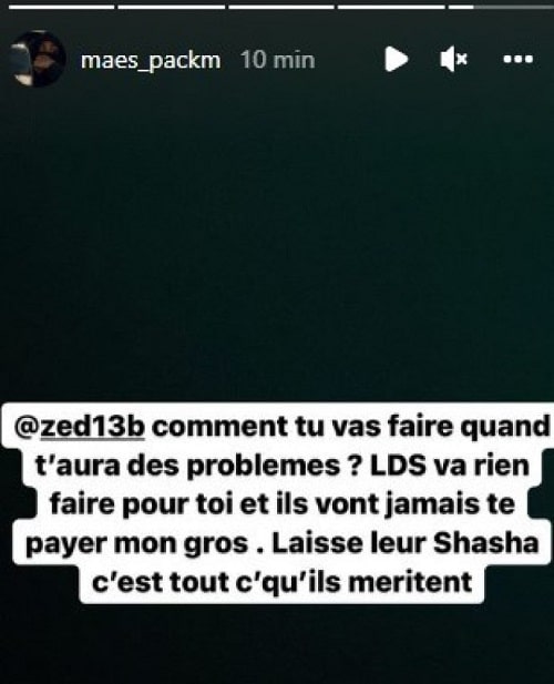 Maes règle ses comptes avec son ancien label et avertit ZED 5