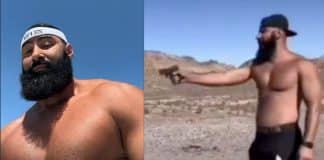 La Fouine impressionne avec sa musculature et tire torse nu dans le désert