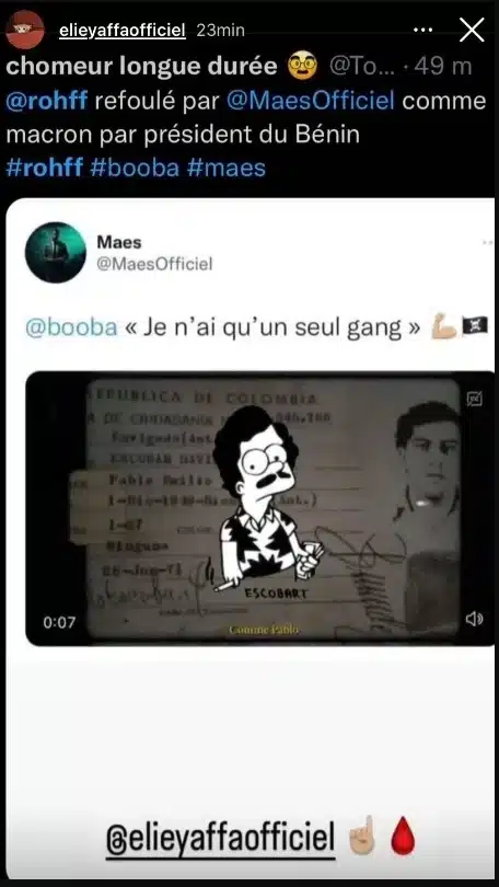 Maes prend parti dans la rivalité entre Booba et Rohff 2
