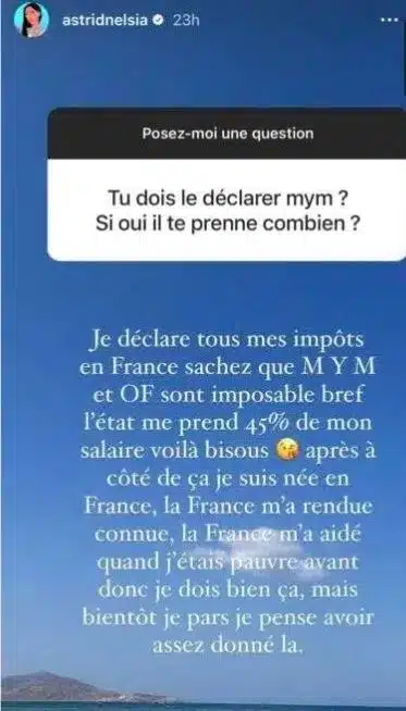 Astrid Nelsia fait fortune avec Onlyfans mais va fuir le pays à cause des impôts 2