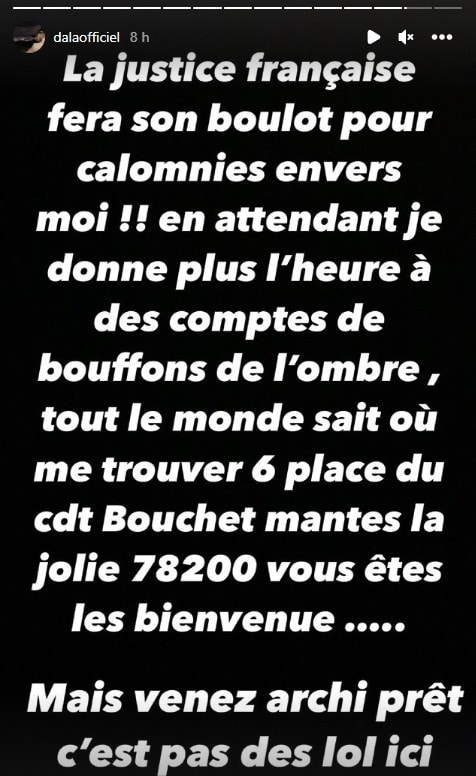 Dala démonte les accusations à son sujet et menace ses détracteurs 2
