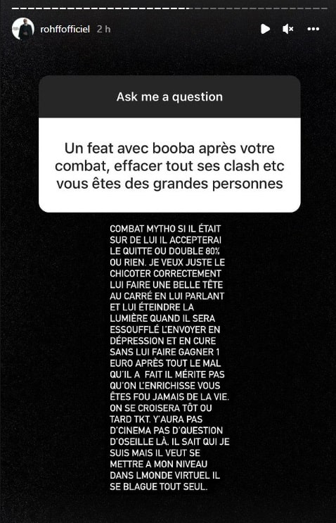 Rohff menace Booba de lui faire une belle tête au carré 3
