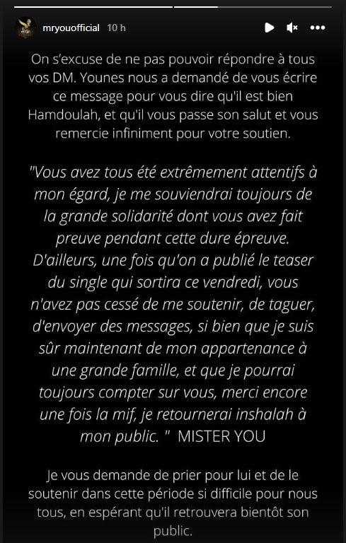Incarcéré, Mister You s'exprime pour faire passer un message 2