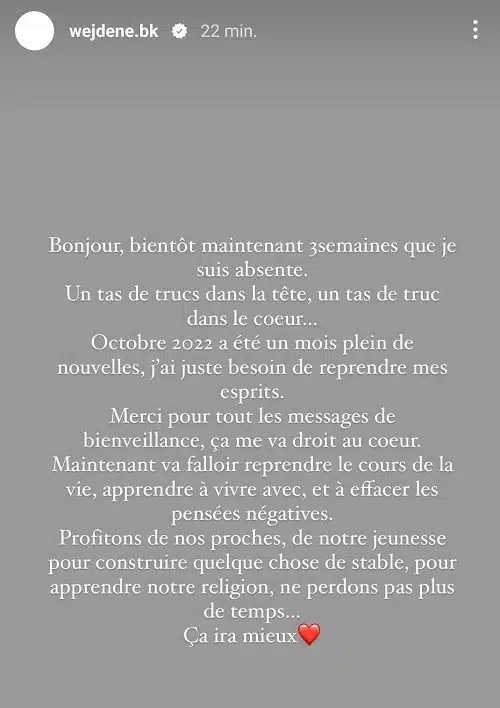 Wejdene prête à arrêter la musique comme Feuneu ? Elle se confie sur son absence 2